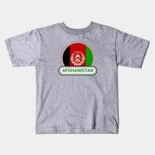 Afghanistan Country Badge - Afghanistan Flag Kids T-Shirt